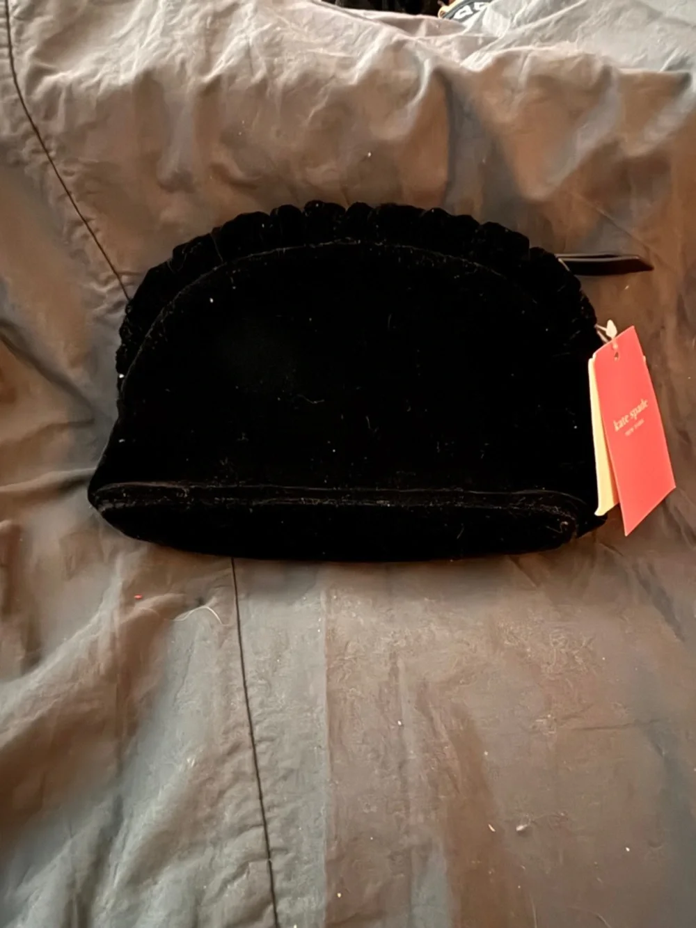 kate spade Black Crushed Velvet Cosmetic Case